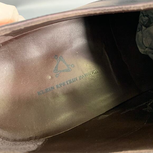 KLEIN EPSTEIN & PARKER Size 12 Grey White Distressed Patent Leather Loafers main image 8